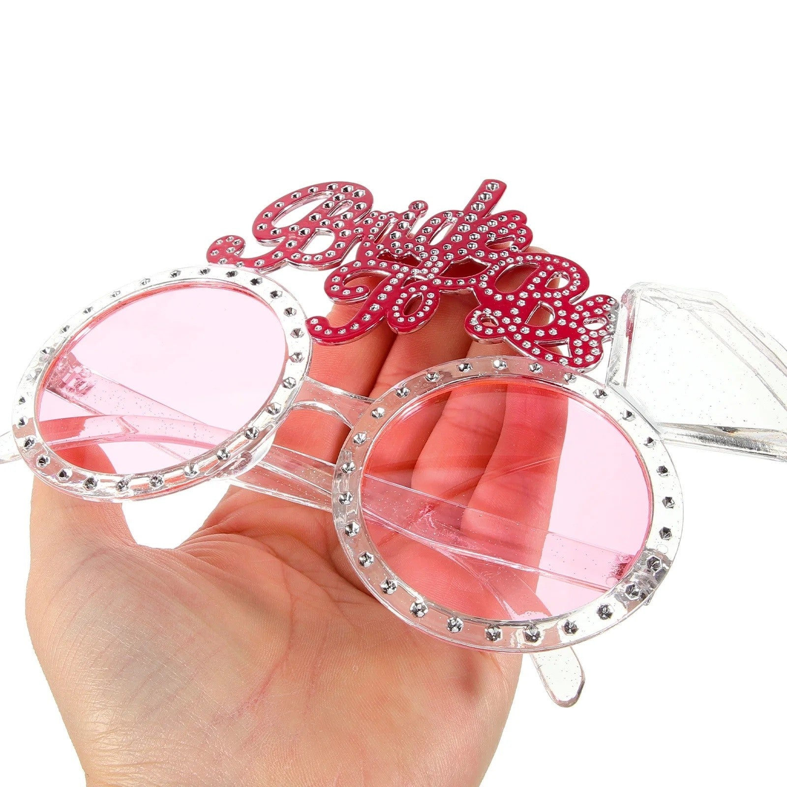 Ochelarii Decorativi, Tema Nunta, Model Bride to Be, din Plastic, Roz