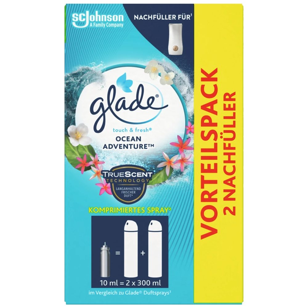 Odorizant, Glade Microspray, Camera Rezerva 2 X 10 ml Ocean