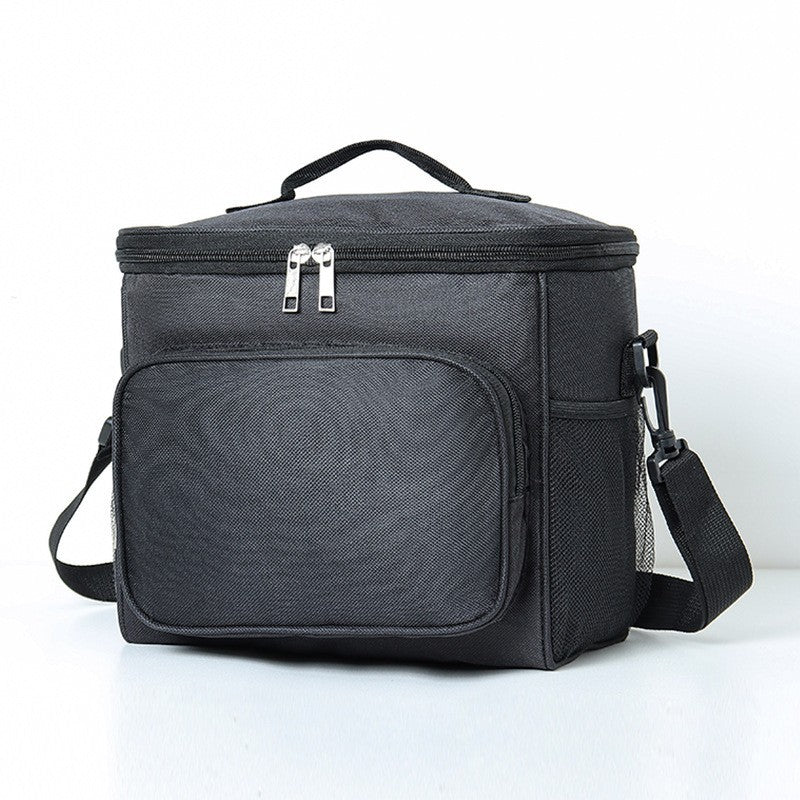 Geanta pentru Picnic cu izolare termica, Multifunctionala, Compartimentata, 2 Tipuri de Manere, Impermeabila, 26x24x17 cm, Negru