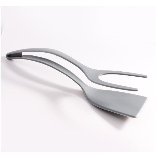 Spatula Multifunctionala tip Cleste, Spatula Cleste pentru Gatit, Silicon PP, pentru Alimente, Carne, Paine, 31 x 8.5 cm Gri