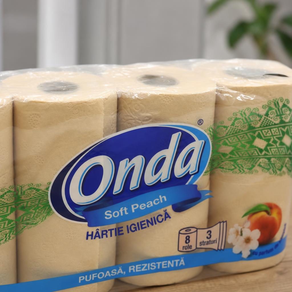 Onda Hartie Igienica 8 buc 3STR Piersica