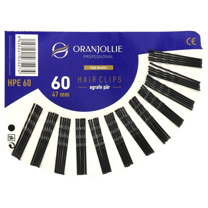 Oranjollie Agrafe Evantai Mici Negre 60 piese