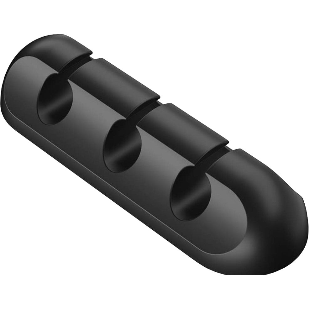 Organizator Cabluri, Cable Clips, Fixare Dublu Adeziv, Silicon, 3 Sloturi, Negru