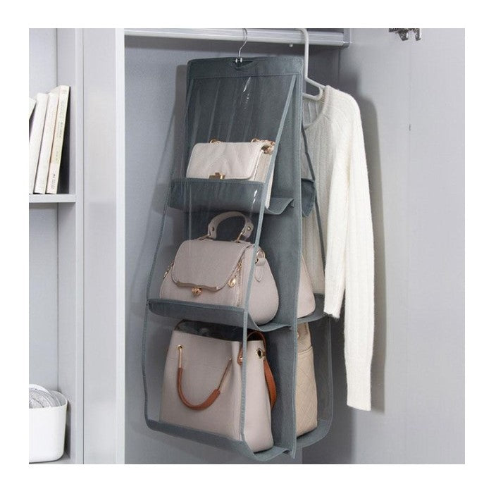 Organizator Genti 6 Compartimente Suspendabil, 85 x 36 cm, gri