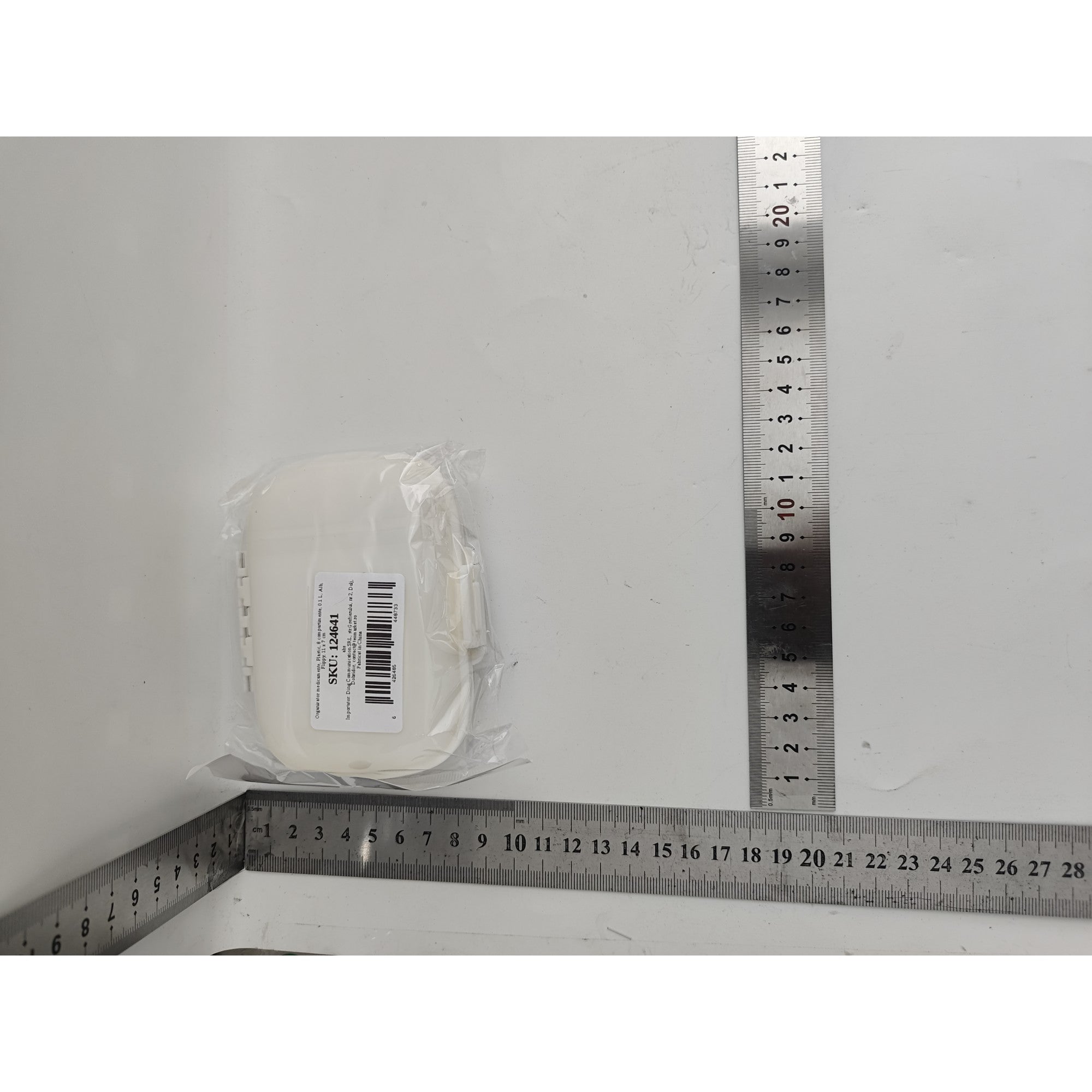 Organizator medicamente, Plastic, 8 compartimente, 0.1 L, Alb, 11 x 7 cm