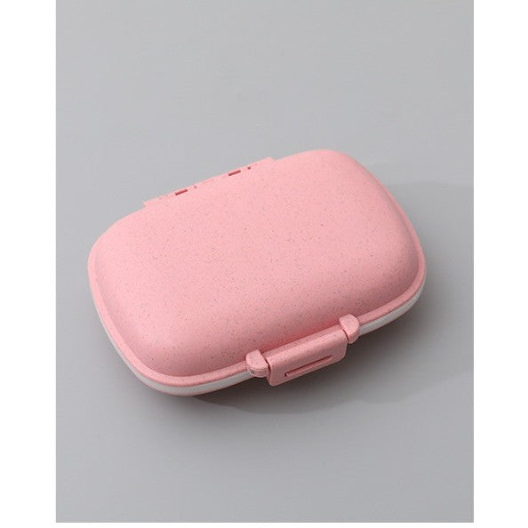Organizator medicamente, Plastic, 8 compartimente, 0.1 L, Roz, 11 x 7 cm
