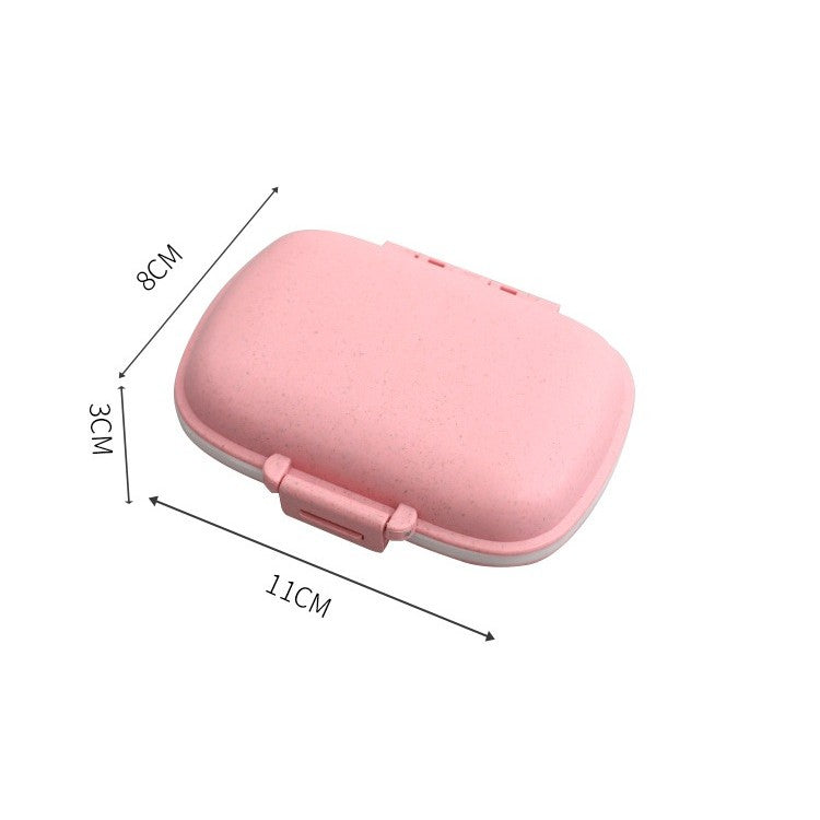Organizator medicamente, Plastic, 8 compartimente, 0.1 L, Roz, 11 x 7 cm
