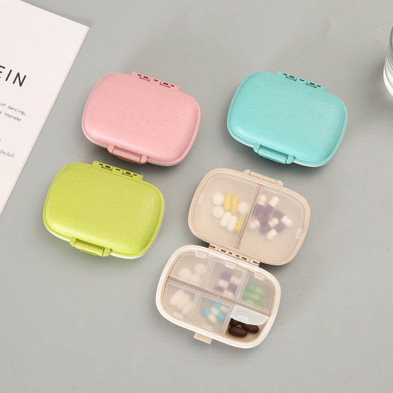 Organizator medicamente, Plastic, 8 compartimente, 0.1 L, Verde, 11 x 7 cm