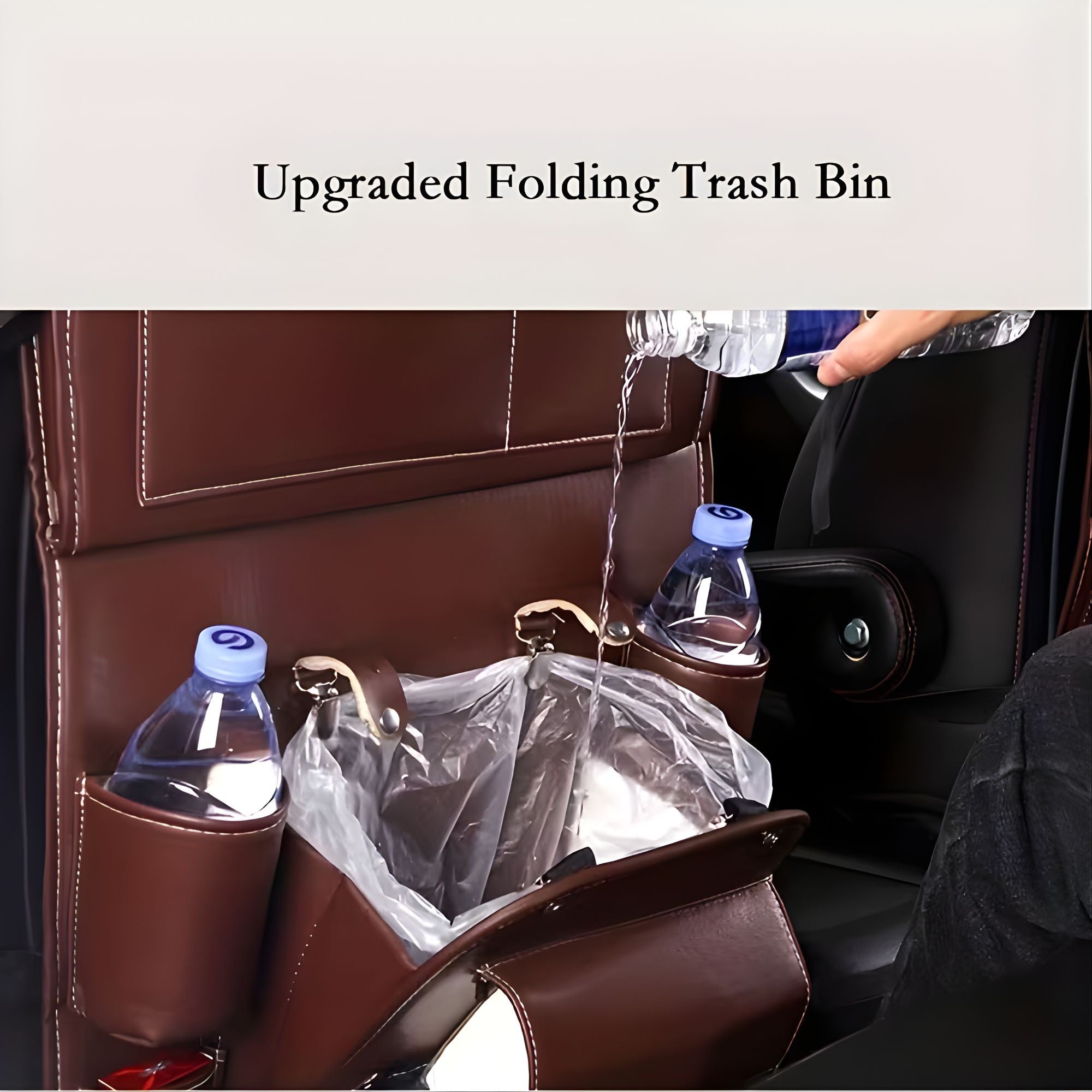 Organizator Spate Scaun Auto, Masa Pliabila, Piele Ecologica, Impermeabil, Suport pentru Tableta, Sortare Lucruri si Protejare Tapiterie, 40 x 63cm, Bordo