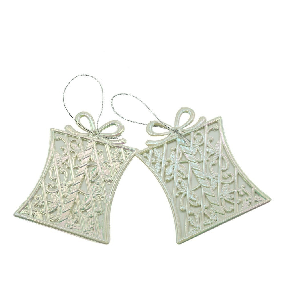 Ornament brad de Craciun, Perlat, in forma de Cadou, 9 cm x 11 cm, Plastic