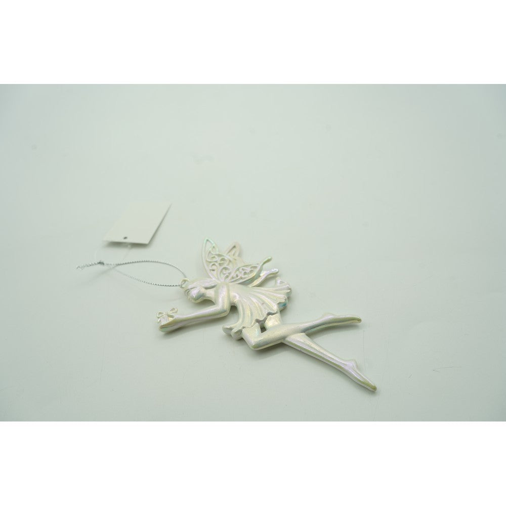 Ornament brad de Craciun, Perlat, in forma de Inger, 8 cm x 14 cm, Plastic