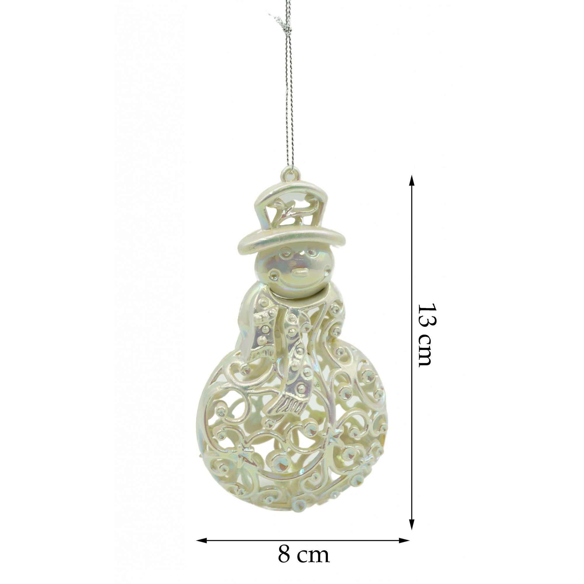 Ornament brad de Craciun, Perlat, in forma de Om de zapada, 8 cm x 13 cm, Plastic