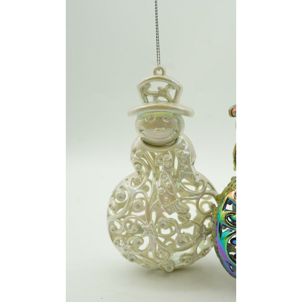 Ornament brad de Craciun, Perlat, in forma de Om de zapada, 8 cm x 13 cm, Plastic