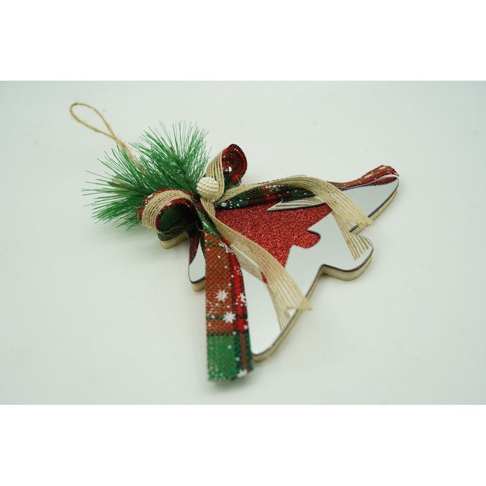 Ornament brad, Brad, Argintiu, Lucios, 14*15CM, Acril, Interior/ Exterior