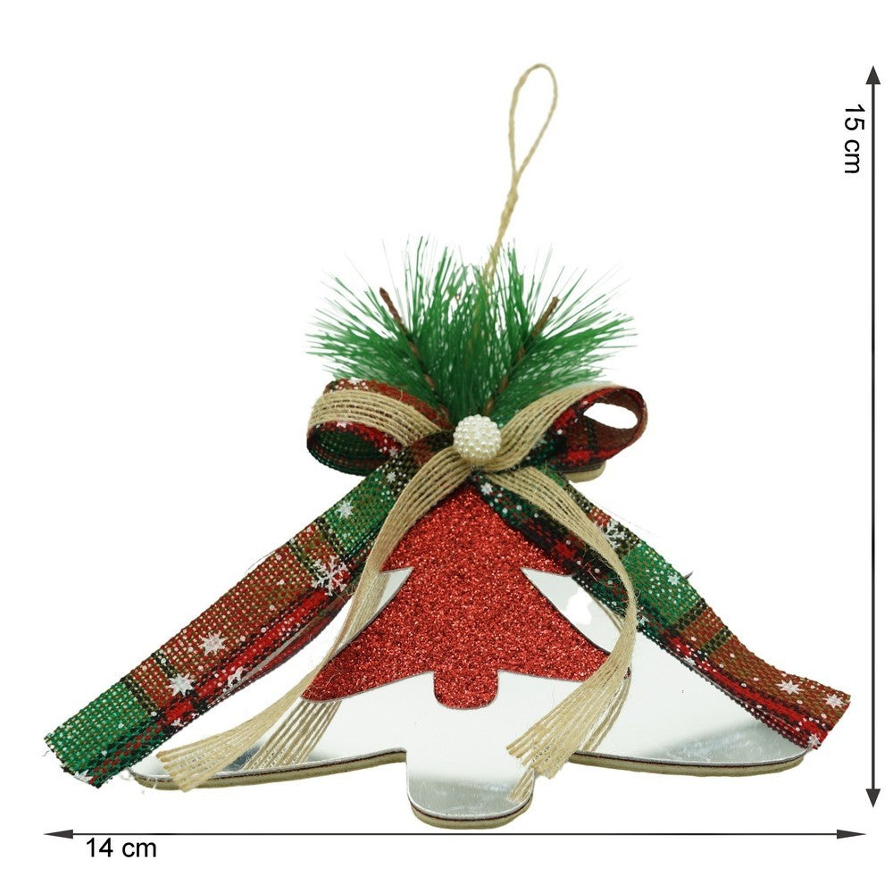 Ornament brad, Brad, Argintiu, Lucios, 14*15CM, Acril, Interior/ Exterior
