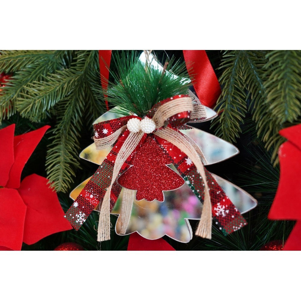 Ornament brad, Brad, Argintiu, Lucios, 14*17CM, Acril, Interior/ Exterior