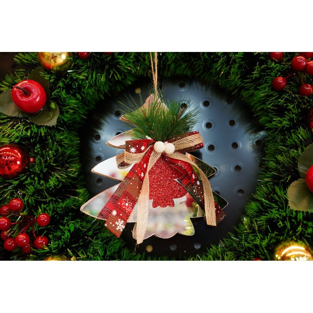 Ornament brad, Brad, Argintiu, Lucios, 14*17CM, Acril, Interior/ Exterior