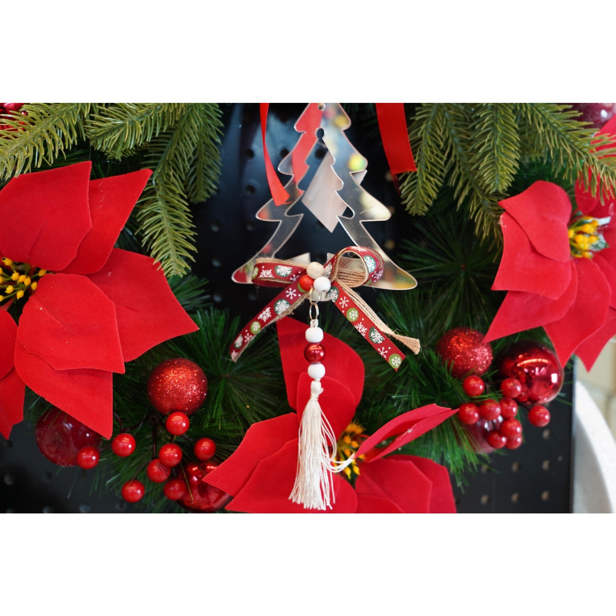 Ornament brad, Brad, Argintiu, Lucios, 14*26CM, Acril, Interior/ Exterior