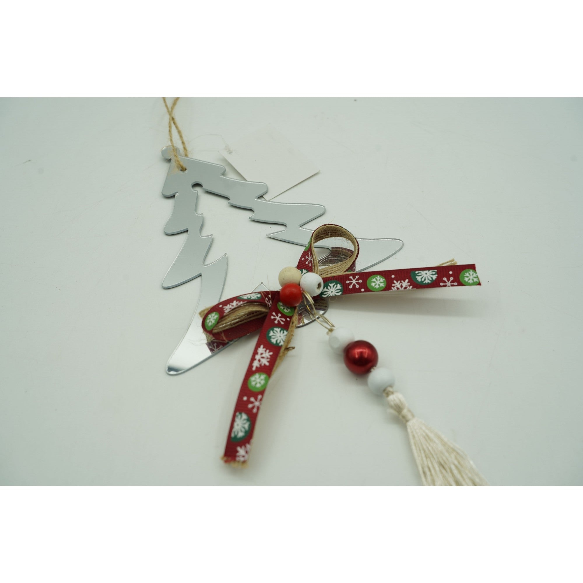 Ornament brad, Brad, Argintiu, Lucios, 14*26CM, Acril, Interior/ Exterior