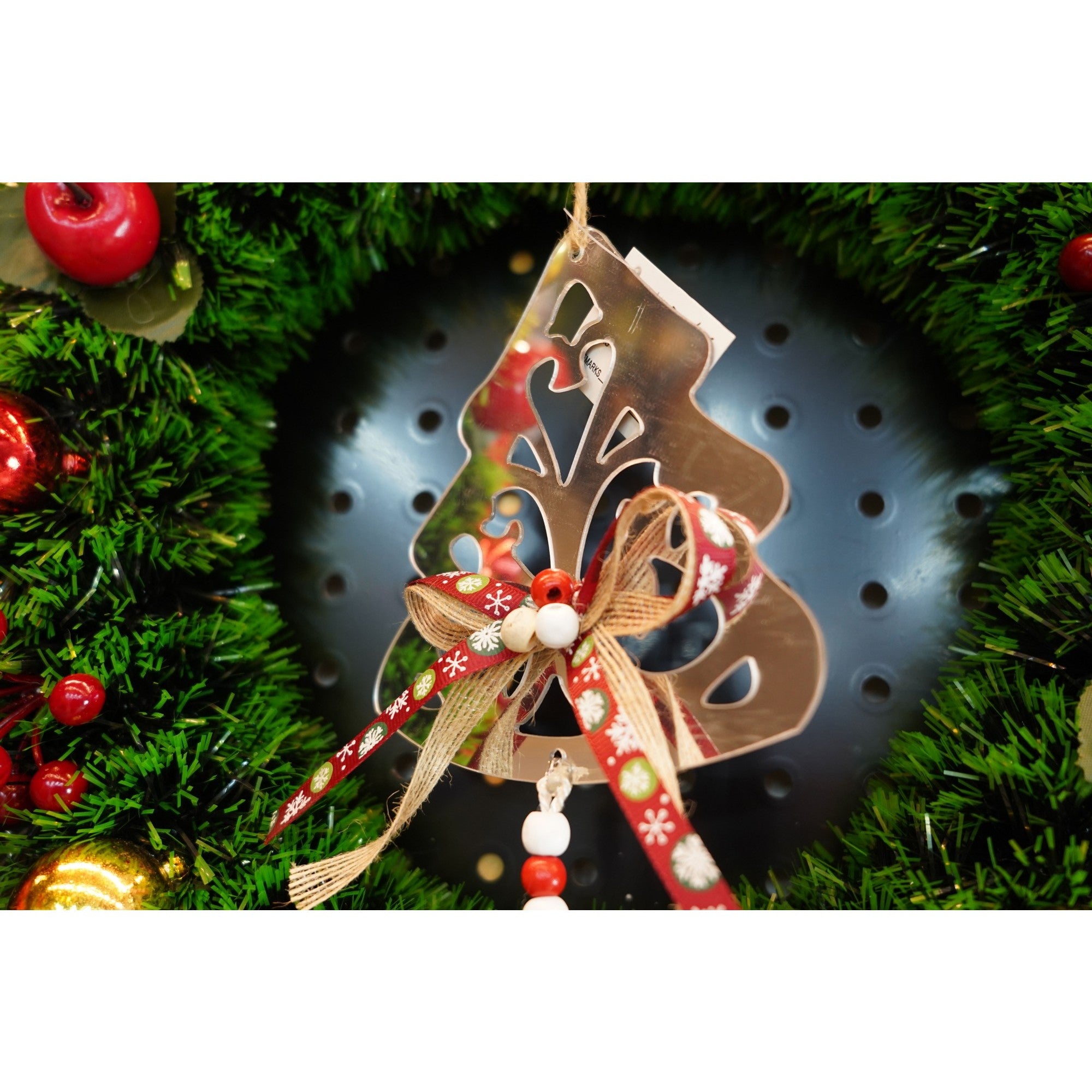 Ornament brad, Brad, Argintiu, Lucios, 14*26CM, Acril, Interior/ Exterior