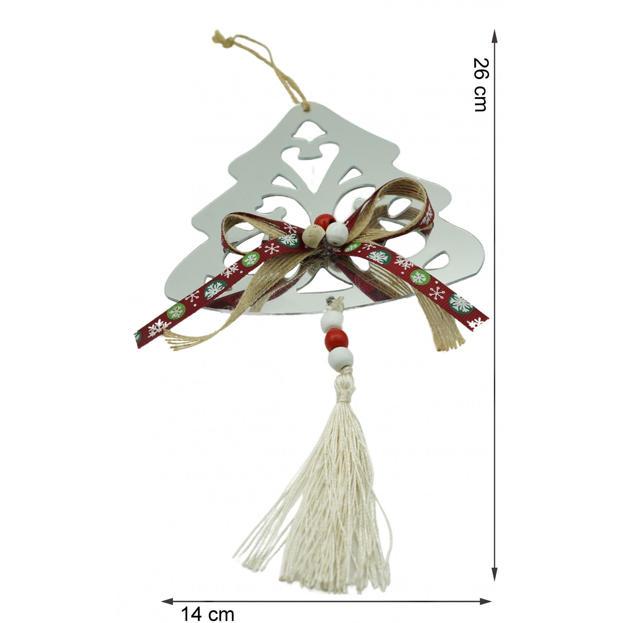 Ornament brad, Brad, Argintiu, Lucios, 14*26CM, Acril, Interior/ Exterior