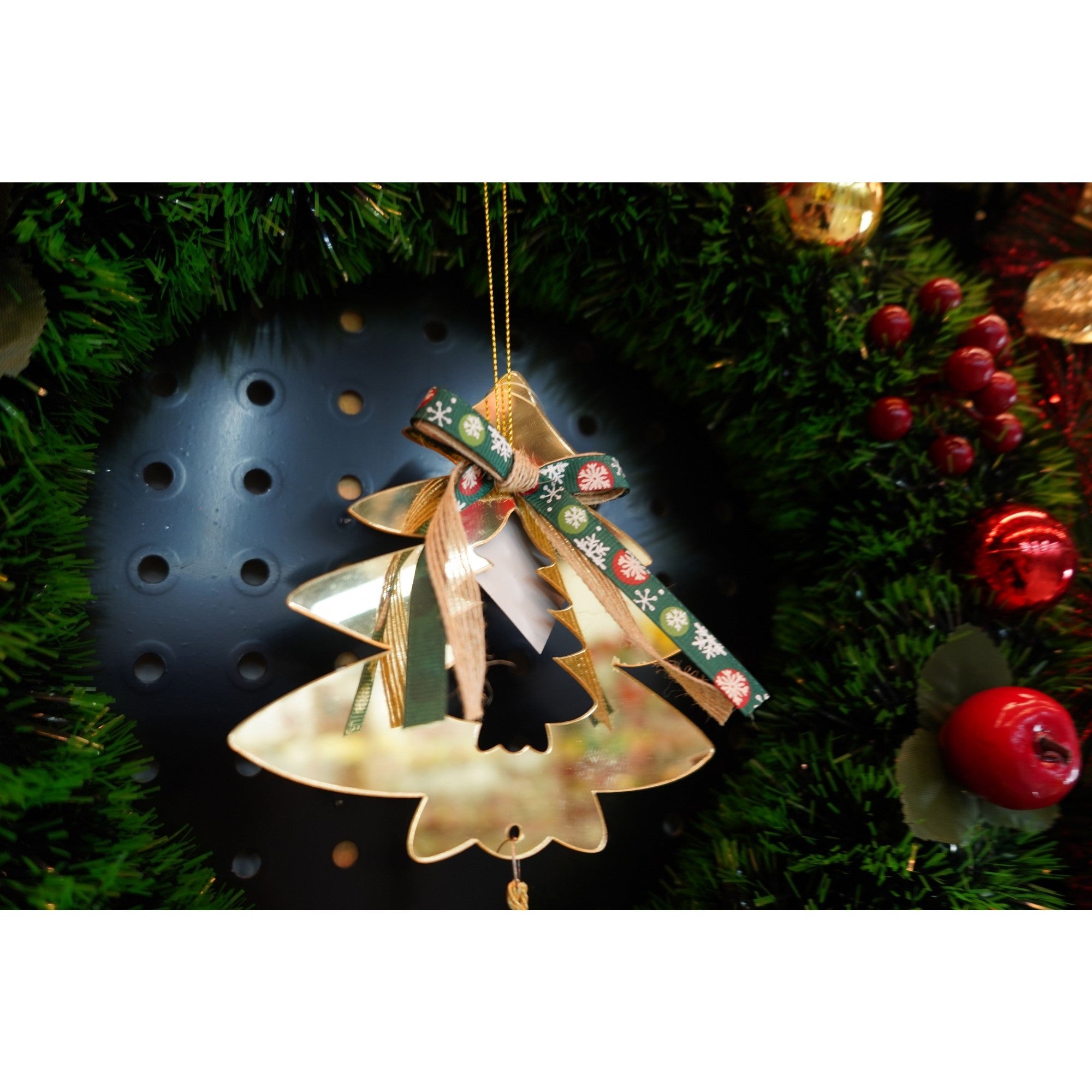 Ornament brad, Brad, Auriu, Lucios, 14*26CM, Acril, Interior/ Exterior
