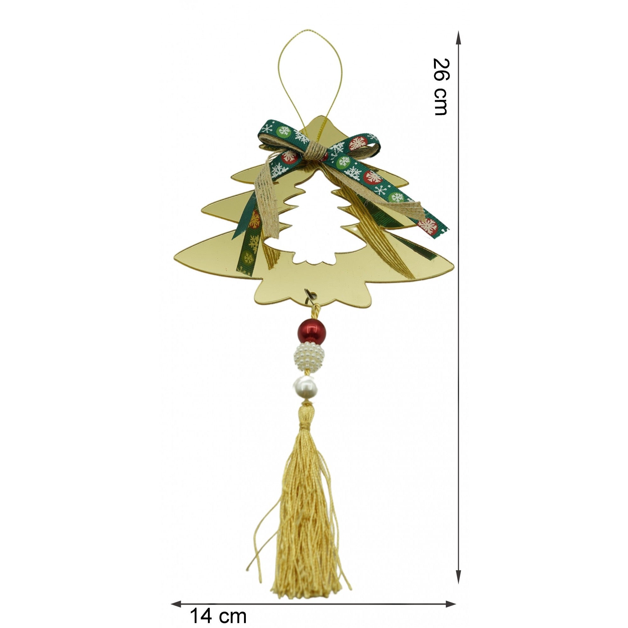 Ornament brad, Brad, Auriu, Lucios, 14*26CM, Acril, Interior/ Exterior