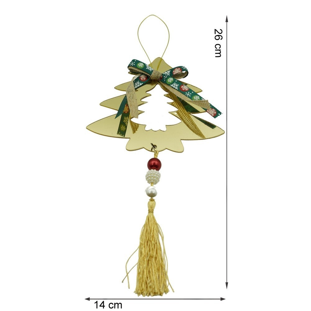 Ornament brad, Brad, Auriu, Lucios, 14*26CM, Acril, Interior/ Exterior