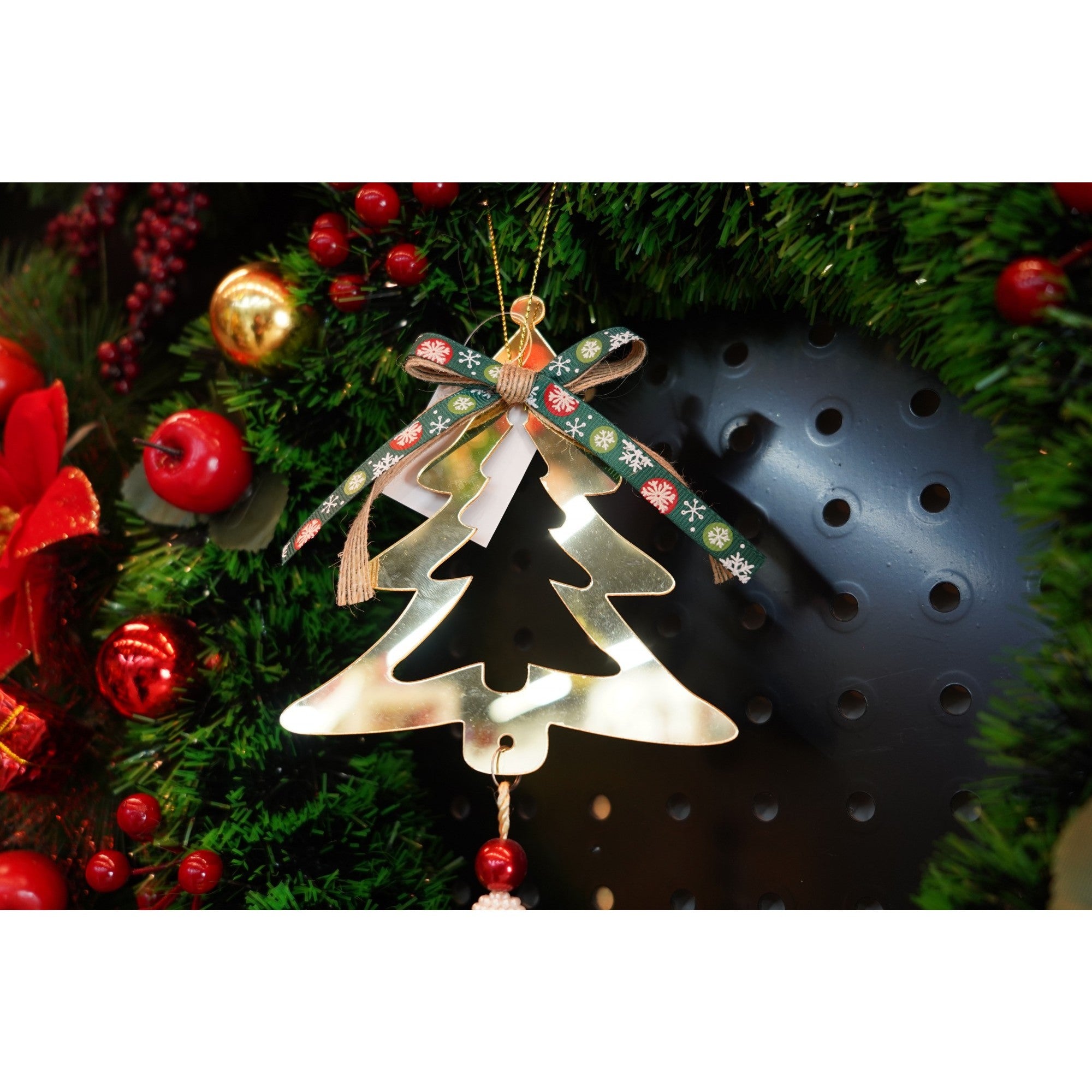 Ornament brad, Brad, Auriu, Lucios, 15*28CM, Acril, Interior/ Exterior