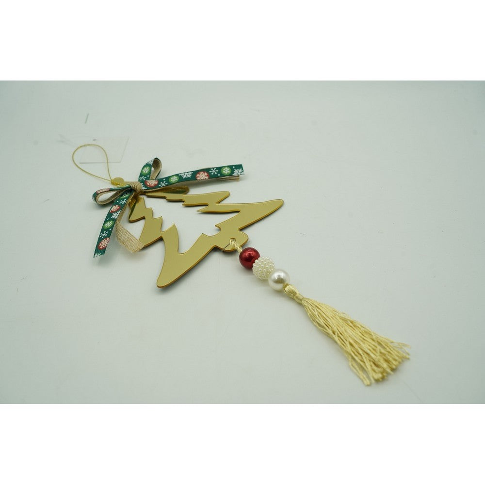 Ornament brad, Brad, Auriu, Lucios, 15*28CM, Acril, Interior/ Exterior