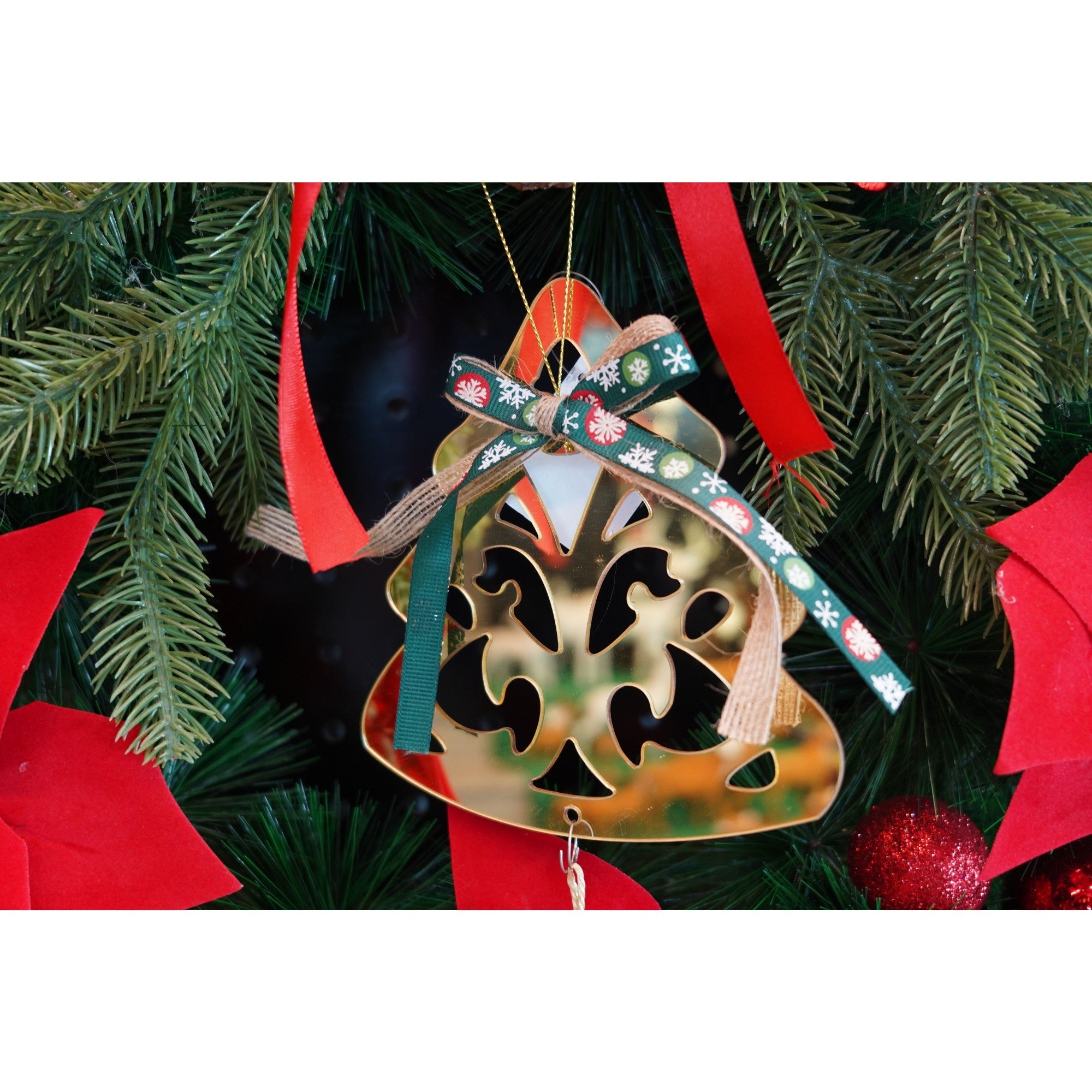 Ornament brad, Brad, Auriu, Lucios, 15*28CM, Acril, Interior/ Exterior