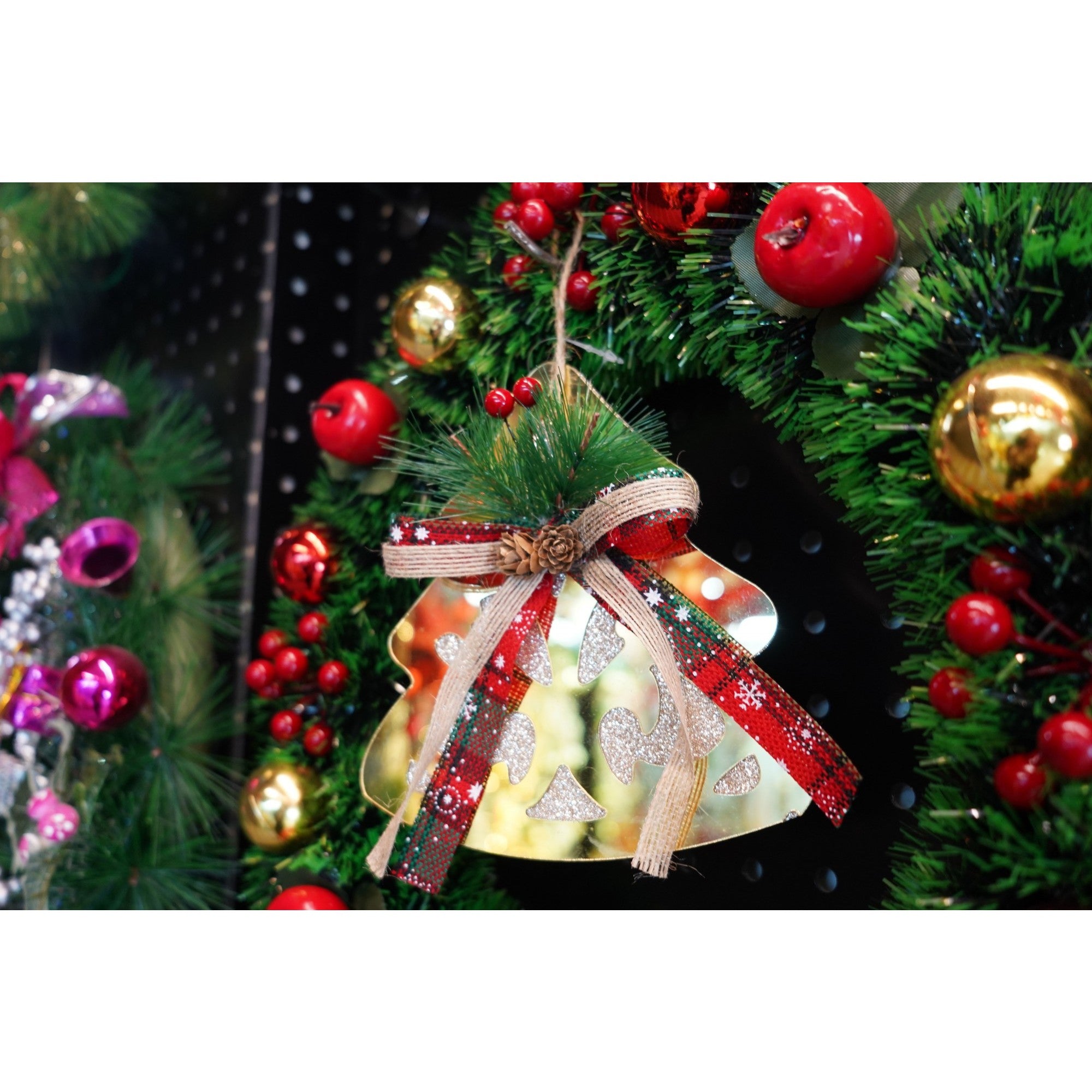 Ornament brad, Brad, Auriu, Lucios, 16*17CM, Acril, Interior/ Exterior