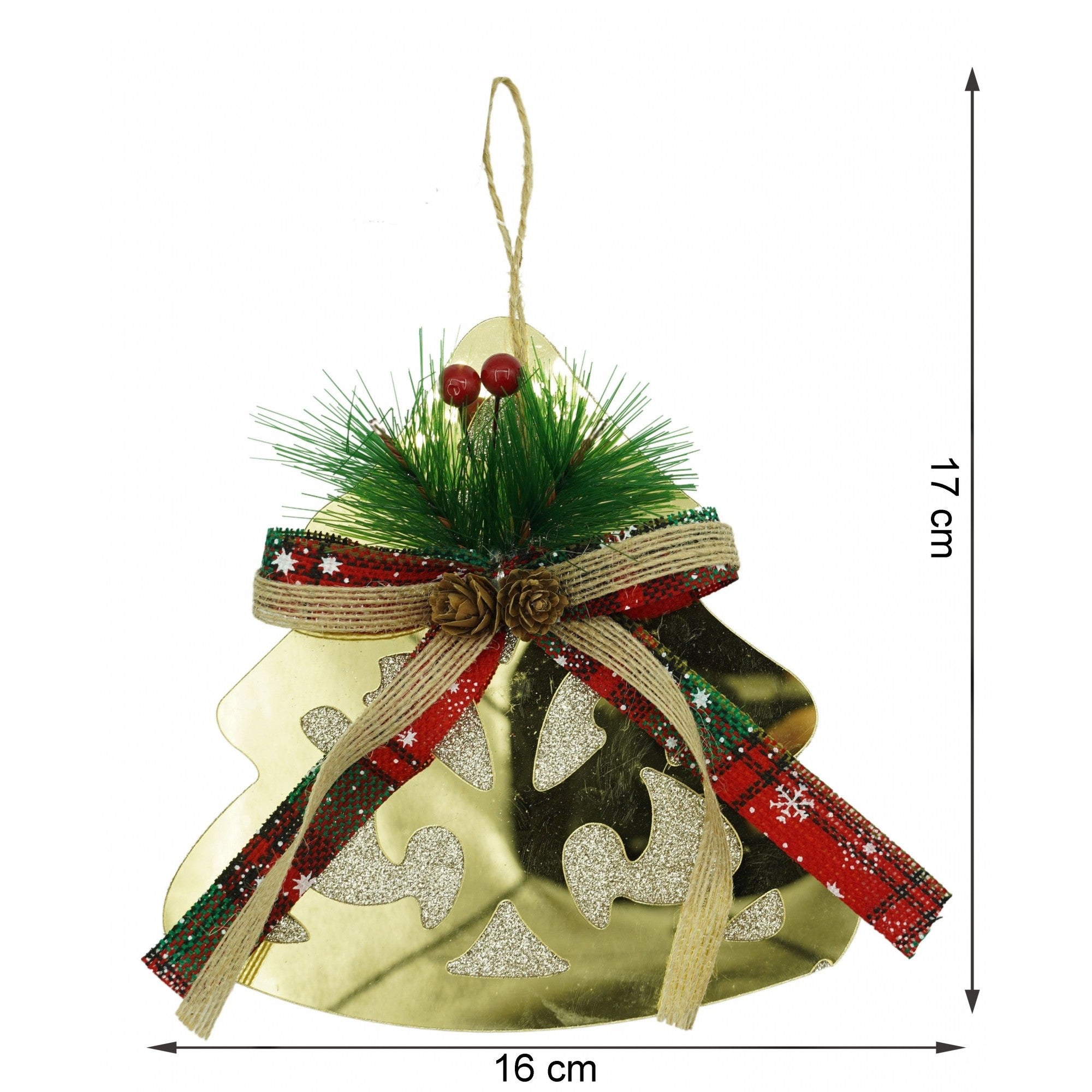 Ornament brad, Brad, Auriu, Lucios, 16*17CM, Acril, Interior/ Exterior