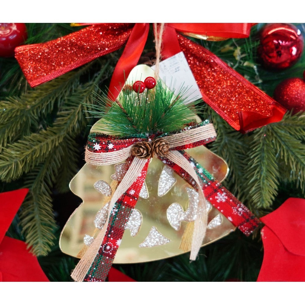 Ornament brad, Brad, Auriu, Lucios, 16*17CM, Acril, Interior/ Exterior