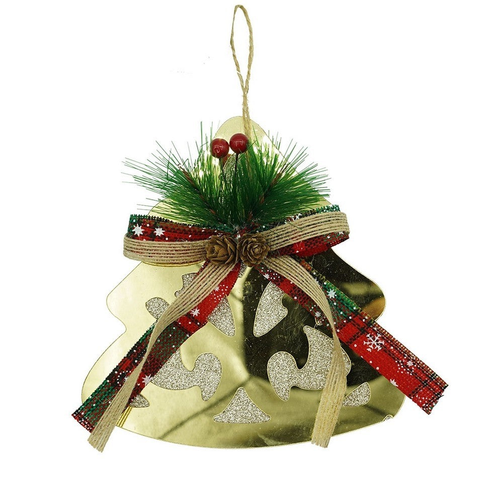 Ornament brad, Brad, Auriu, Lucios, 16*17CM, Acril, Interior/ Exterior