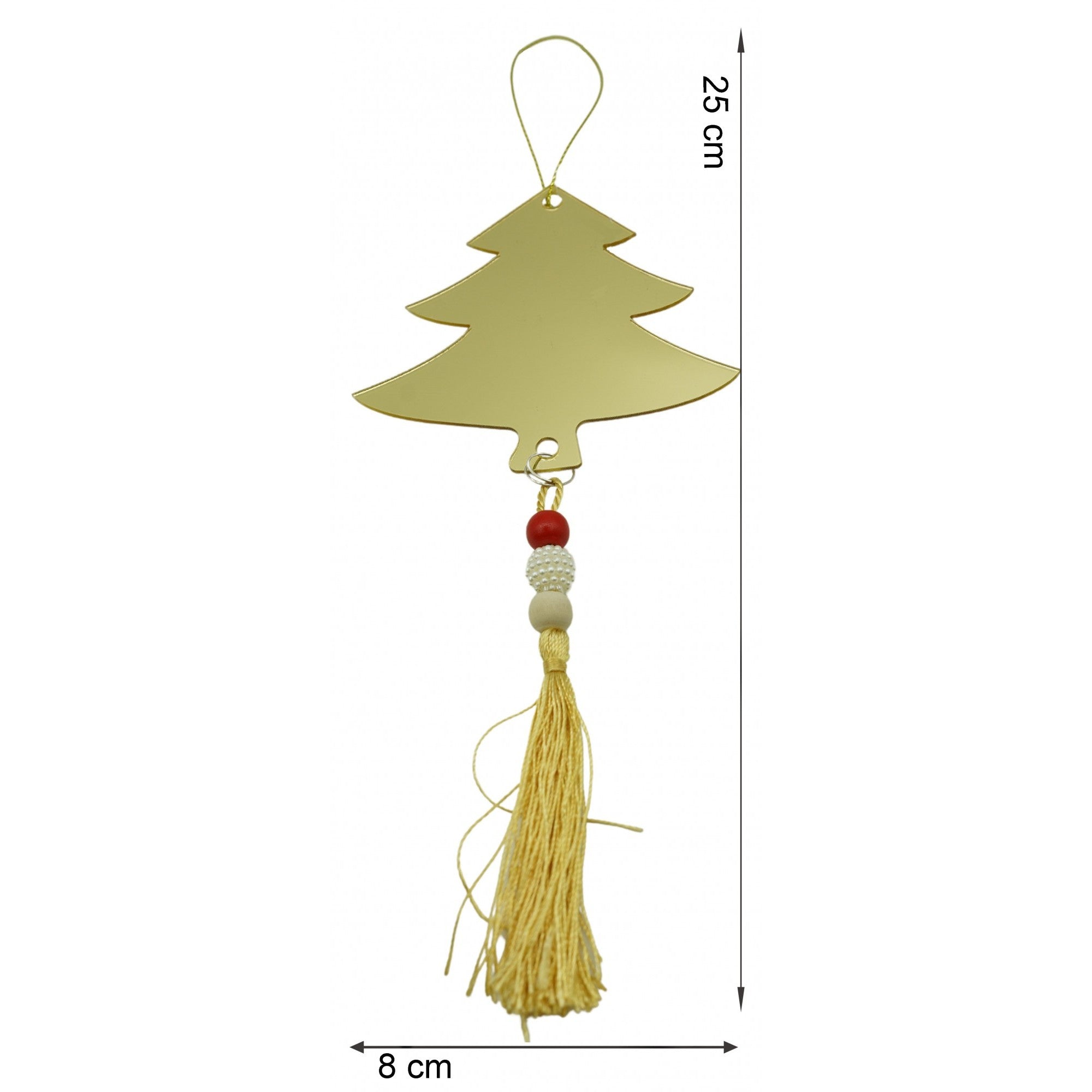 Ornament brad, Brad, Auriu, Lucios, 8*25CM, Acril, Interior/ Exterior