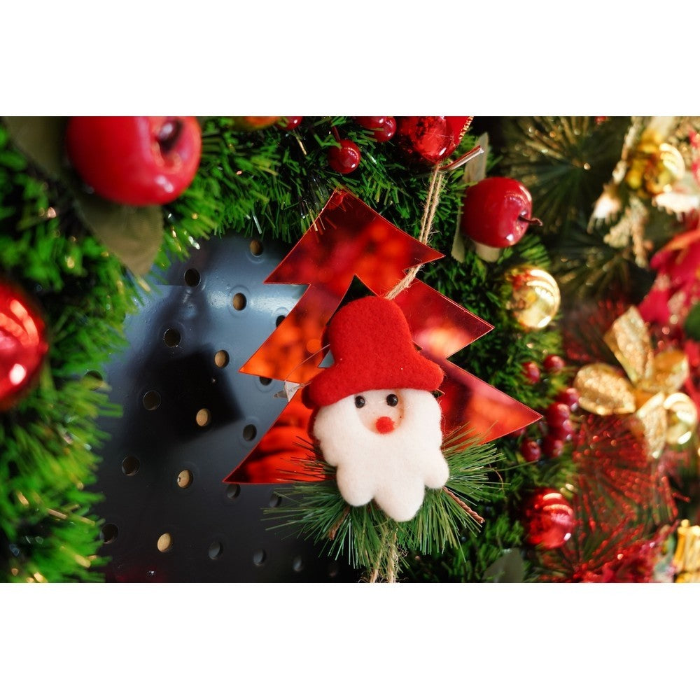 Ornament brad, Brad cu clopotei, Rosu, Lucios, 15*20CM, Acril, Interior/ Exterior