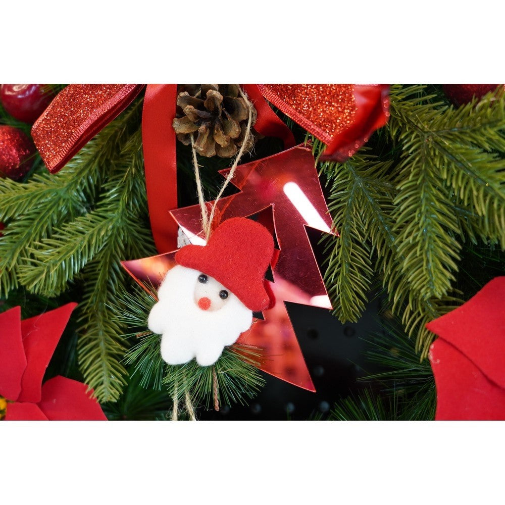 Ornament brad, Brad cu clopotei, Rosu, Lucios, 15*20CM, Acril, Interior/ Exterior