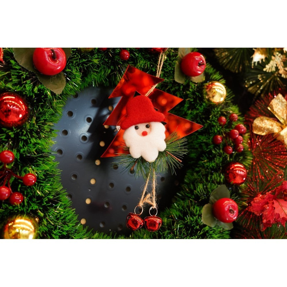Ornament brad, Brad cu clopotei, Rosu, Lucios, 15*20CM, Acril, Interior/ Exterior