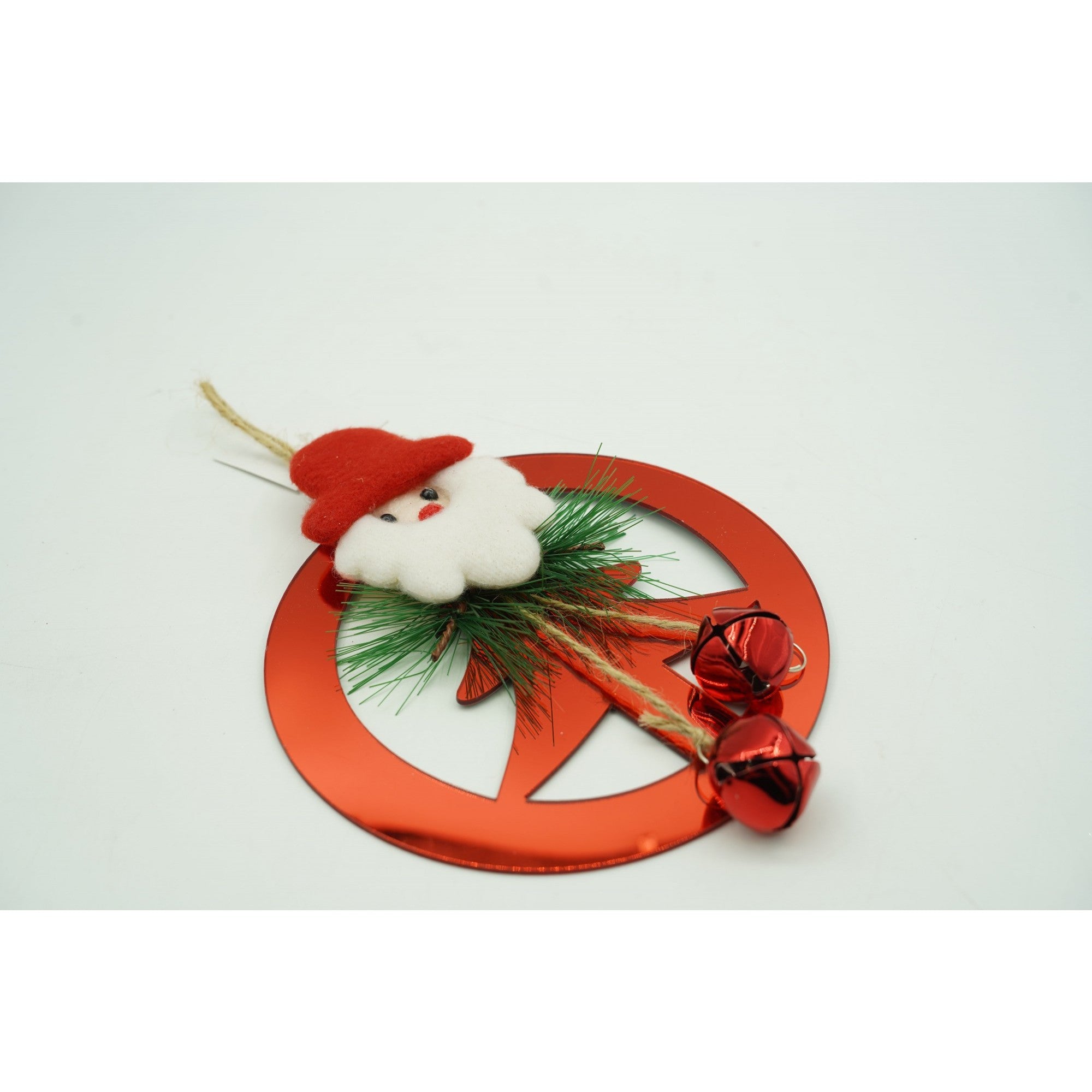 Ornament brad, Brad cu clopotei, Rosu, Lucios, 15*20CM, Acril, Interior/ Exterior