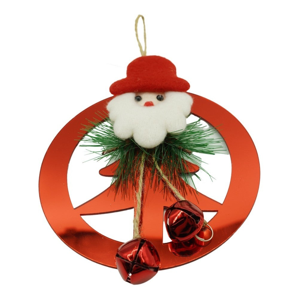Ornament brad, Brad cu clopotei, Rosu, Lucios, 15*20CM, Acril, Interior/ Exterior