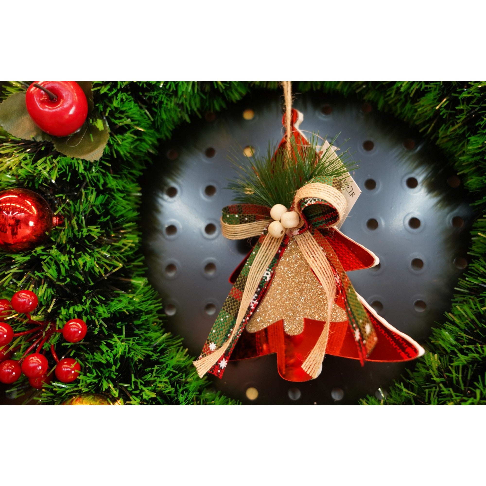 Ornament brad, Brad, Rosu, Lucios, 14*16CM, Acril, Interior/ Exterior
