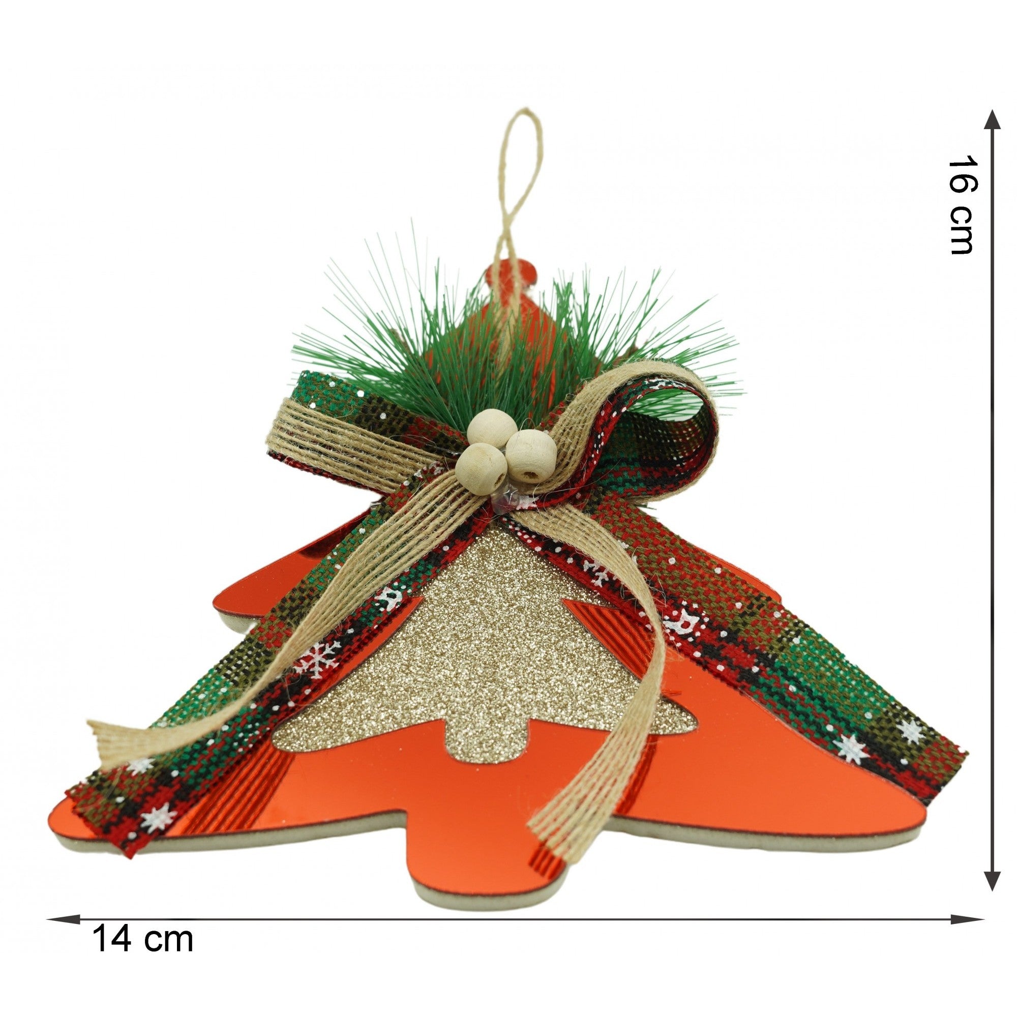 Ornament brad, Brad, Rosu, Lucios, 14*16CM, Acril, Interior/ Exterior