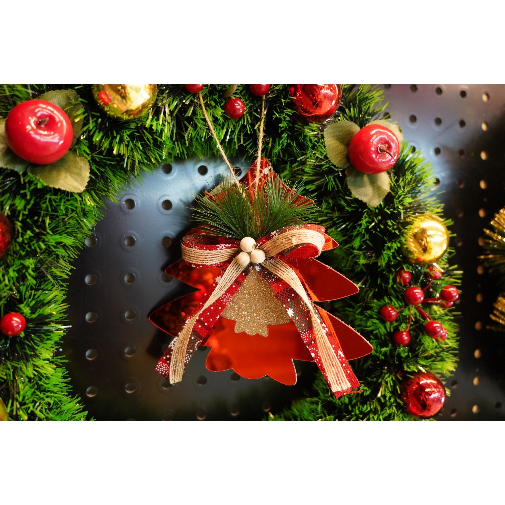 Ornament brad, Brad, Rosu, Lucios, 14*16CM, Acril, Interior/ Exterior