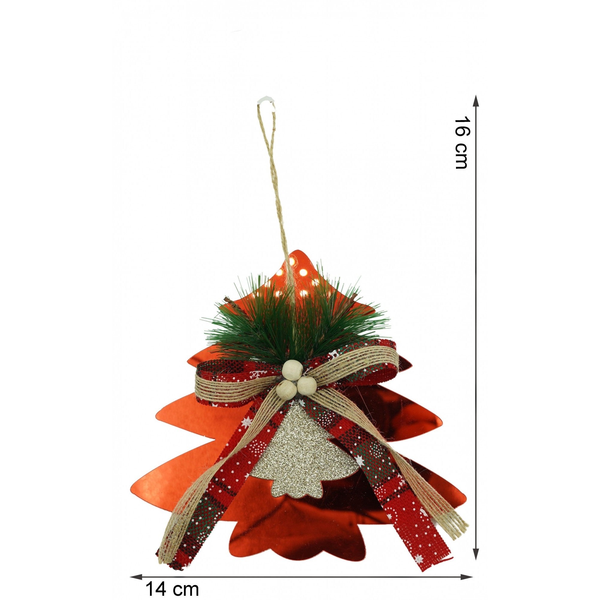 Ornament brad, Brad, Rosu, Lucios, 14*16CM, Acril, Interior/ Exterior
