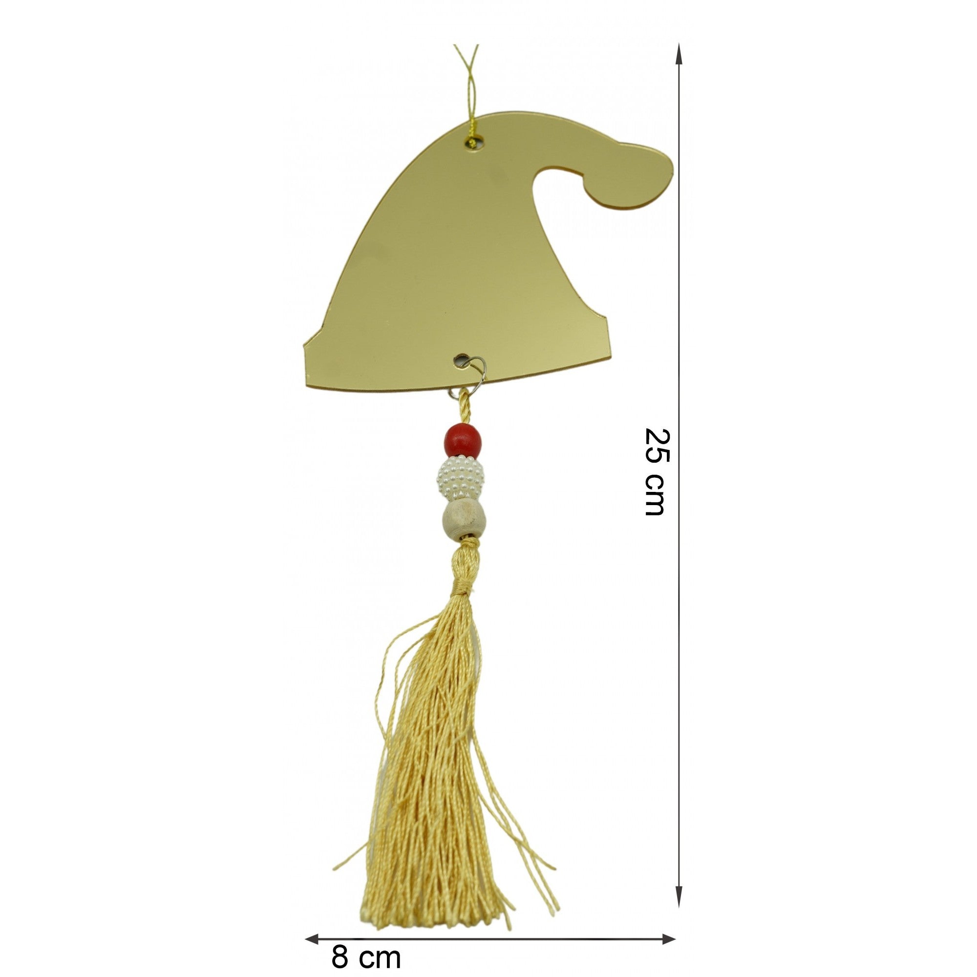 Ornament brad, Caciulita, Auriu, Lucios, 8*25CM, Acril, Interior/ Exterior