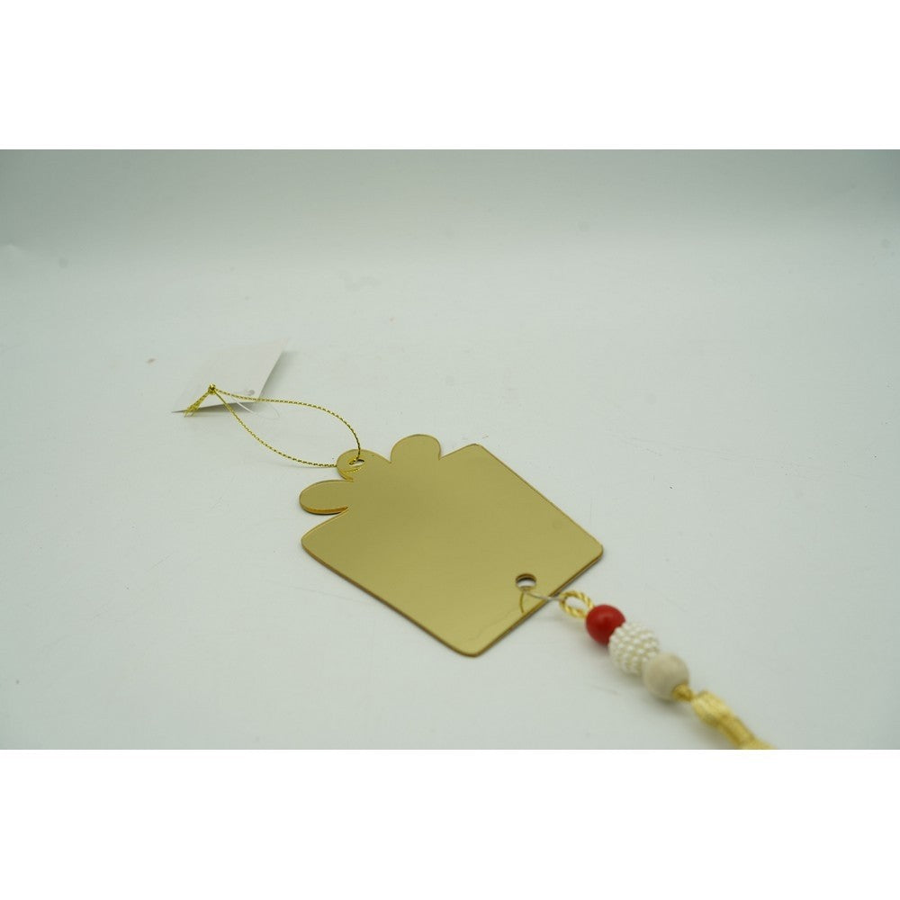 Ornament brad, Cadou, Auriu, Lucios, 8*25CM, Acril, Interior/ Exterior