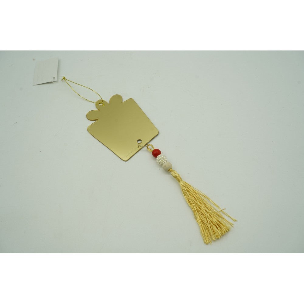 Ornament brad, Cadou, Auriu, Lucios, 8*25CM, Acril, Interior/ Exterior