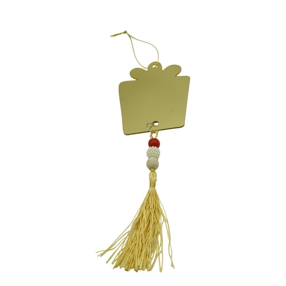 Ornament brad, Cadou, Auriu, Lucios, 8*25CM, Acril, Interior/ Exterior
