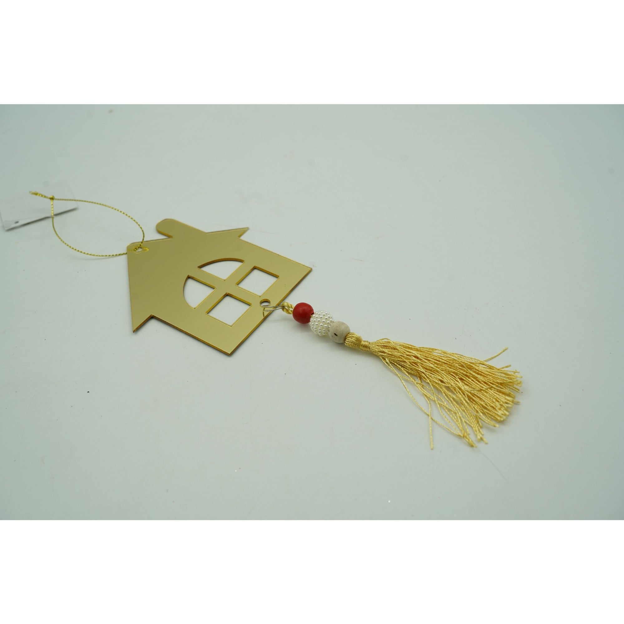 Ornament brad, Casa, Auriu, Lucios, 10*25CM, Acril, Interior/ Exterior